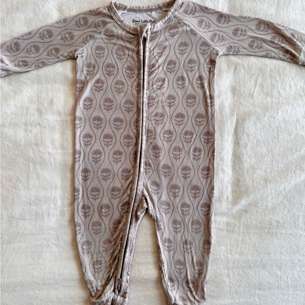 Brave Little Ones Purple Floral zip romper